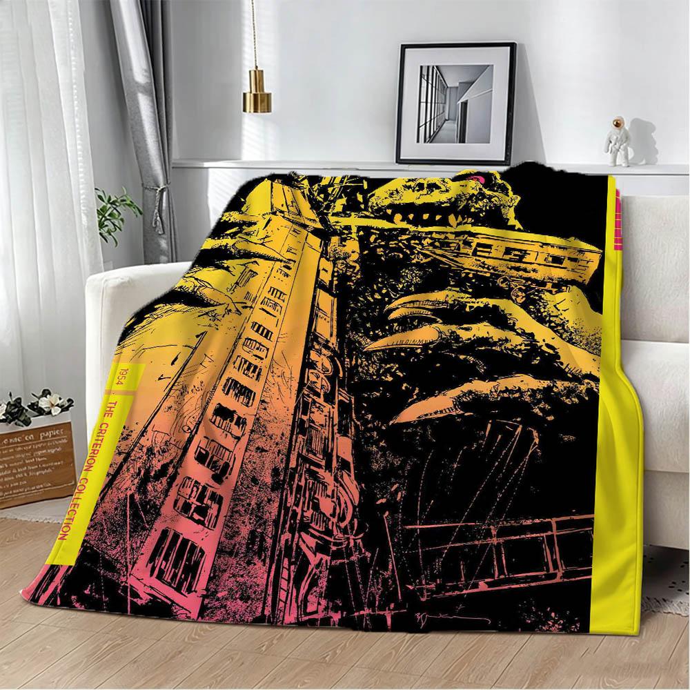 G-Godzilla-S 2 M-Monster King Classic 3D Flannel Blanket Soft Throw Blanket Art For Home Decor Bedroom Bed Sofa Picnic Fans Gift