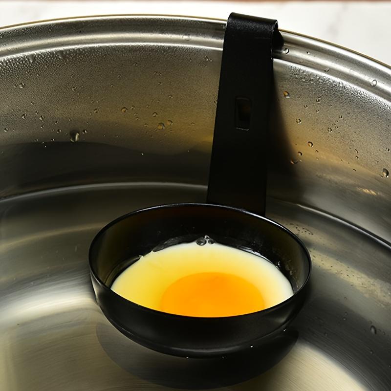 Stainless Steel Egg Steamer with Black Handle - A Fast and Soft Boiled Egg Breakfast Cooking Tool A Small Household Kitchen Tool