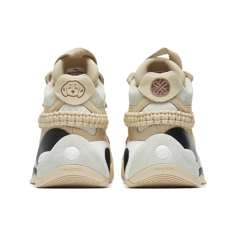 Anta KT7 KT 7 Anti-Slip Wear-Resistant High-Top Performance Basketball Shoes Beige Destroy Version Golden Hair Sneakers 112241115-1