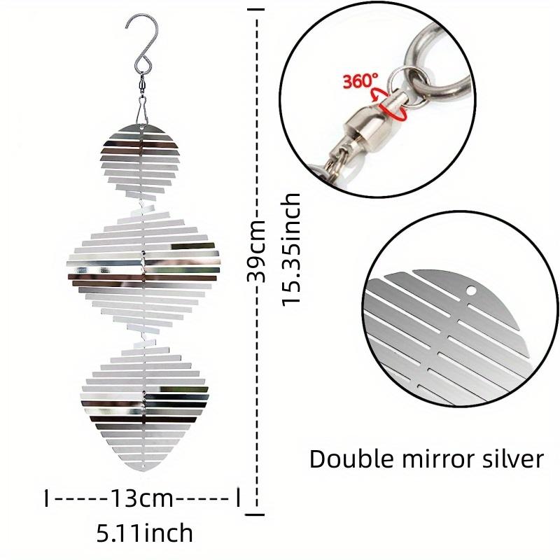 1pc 3D Petal Stainless Steel Wind Spinner DIY Wind Chime Bird Repeller for Garden Balcony Indoor Office Fall Decor