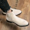 Men's Shoes 48 Large Size High Top Chelsea Boots Men's Fleece British Pointed Trend Casual Foot Tooling Leather Boots