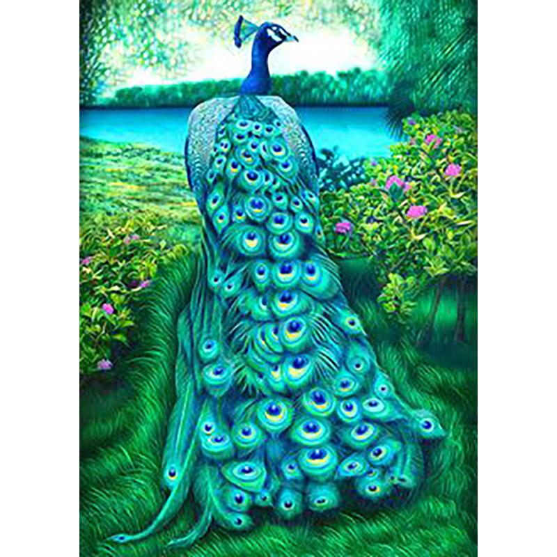 

Diy 5D алмазная живопись полный дрель круглый павлин наборы крестиков животное Алмазная вышивка домашний декор из бисера картина искусство Full Round 20x30CM