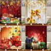 Festive Christmas Gift Boxes In Snow Shower Curtain Waterproof Fabric With Hooks