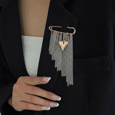 Handmade Chain Brooches Multi-Layer Pin Jewelry Ins Women's Tassels Brooches Stylish Accessories
