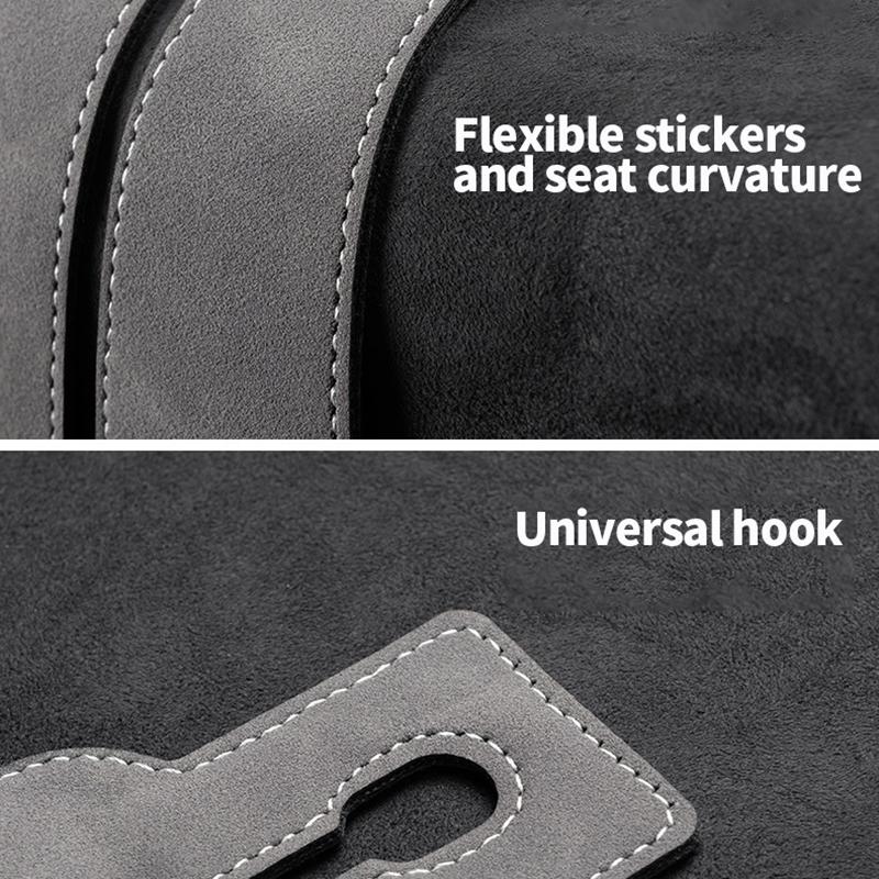Car Seat Back Hook – Creative Suede-Finish Leather – Rear-Seat Storage & Organizer – Compact Interior Hook