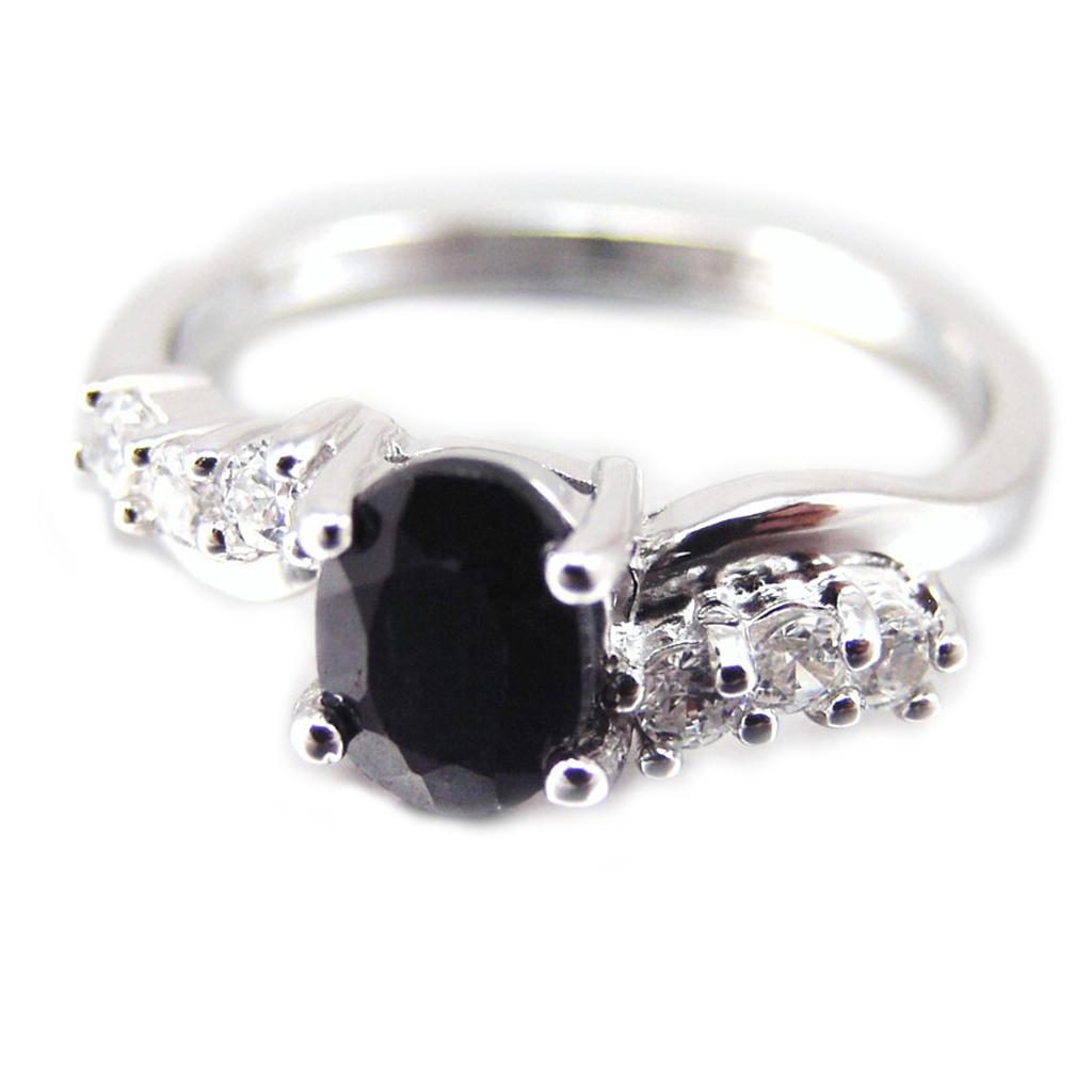 

Серебряное кольцо Celestina с белым сапфиром - 5x6 мм