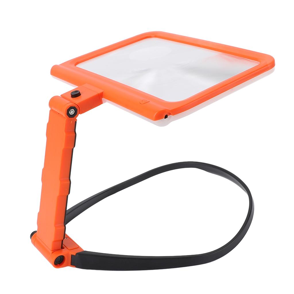 Neck Hanging Magnifying Glass Detachable 5X Magnification Hands Librate Magnifying Glass with 48 LED Chips for Senior