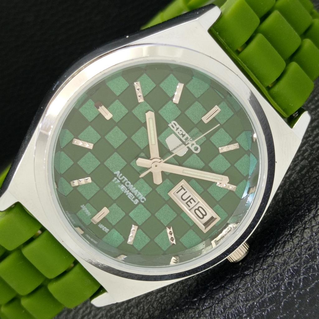 

AUTOMATIC SEIKO 5 JAPAN MENS 6309A REFURBISHED GREEN COLOR DIAL WATCH a440280-4 Sk-a440280