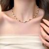 Light Luxury Pearl Choker Necklace Vintage Elegant Womens Necklace Fashion Versatile Crystal Collar Jewelry