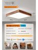 North American Black Walnut LED Ceiling Light - Full Spectrum Eye Protection, New Chinese Style, Square Design for Home Decor