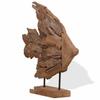 Vidaxl Skulptur Fisch Teak 40X12X57 Cm