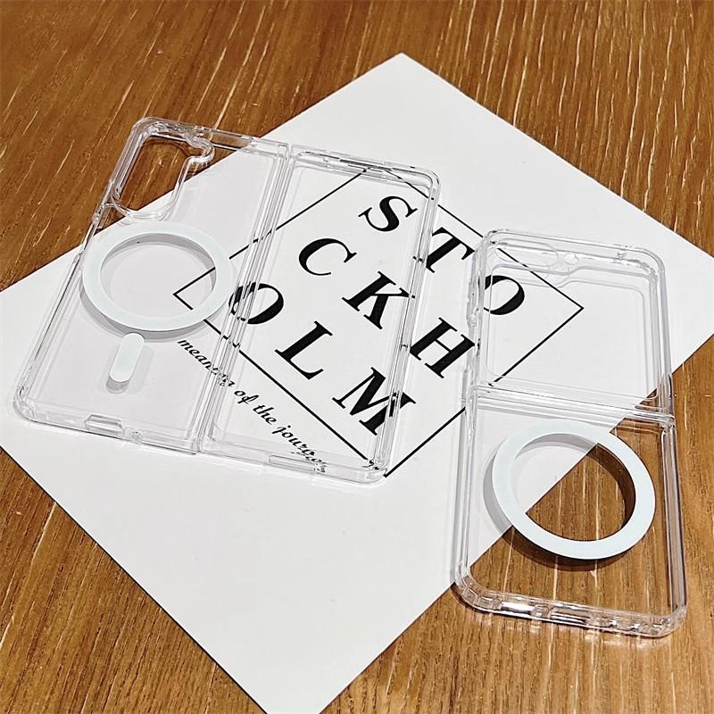 Samsung Z Flip6 MagSafe-Compatible Transparent Drop-Proof Case for ZFold3/4