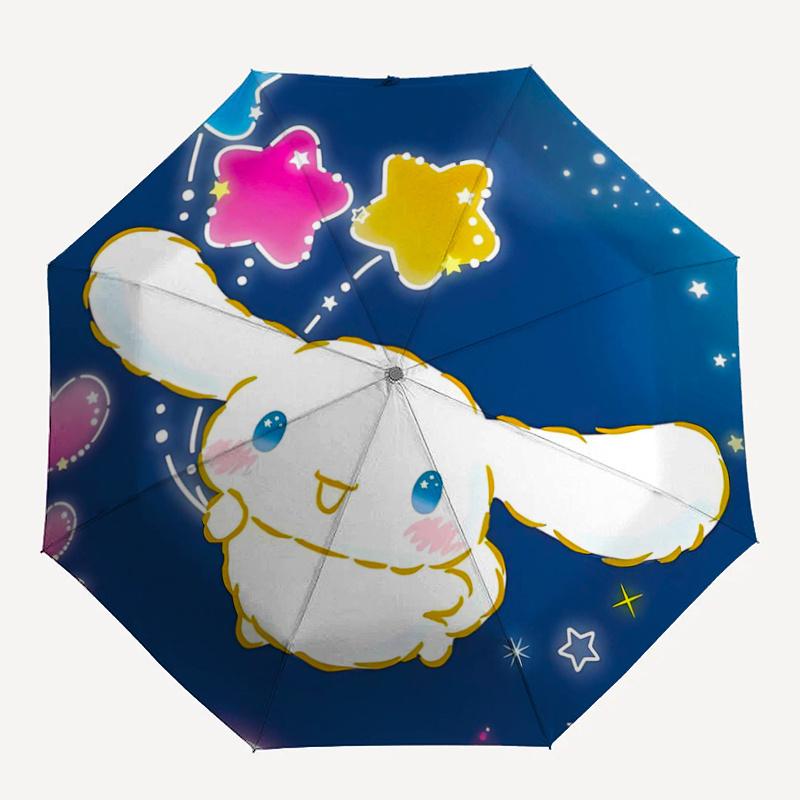 1pc Rainbow Star Cinnamoroll Automatic Open/CloseUmbrella-CuteUmbrella with Cute Design, Portable 3-Fold Compact Umbrella for Men & Women, Valentine's
