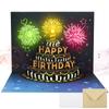 3D Light Music Birthday Card Pop Up Happy Birthday Card Fireworks Birthday Greeting Cards Happy Birthday Party Gift Message Card