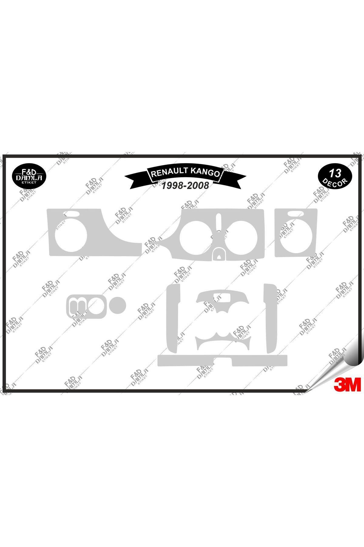 

Renault Kango 1998 -2008 Torpido Konsol Trim Göğüs Maun Kaplama Set 13 Parça Gümüş