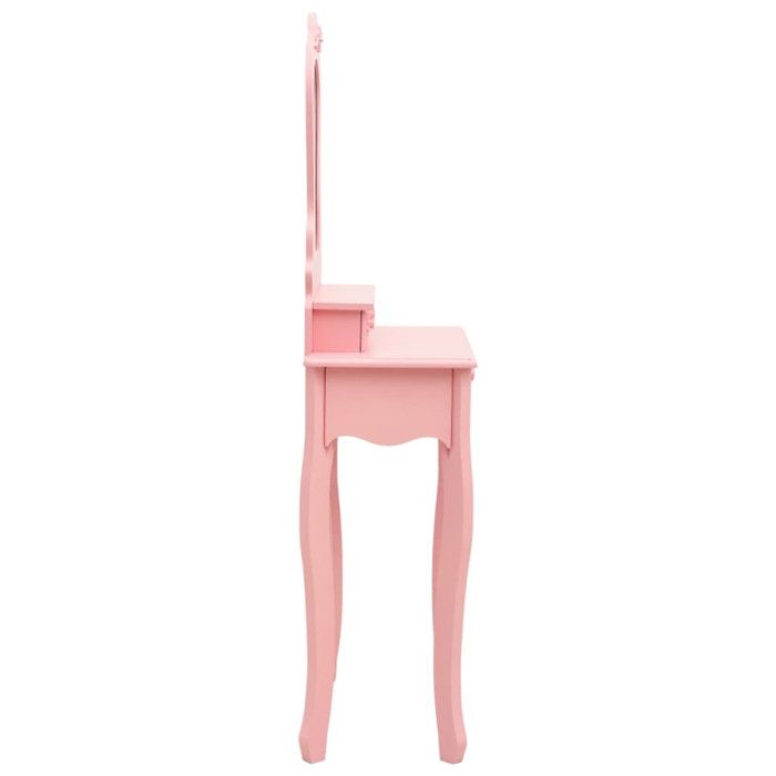 VidaXL Ensemble de coiffeuse avec tabouret Rose 50x59x136 cm Paulownia