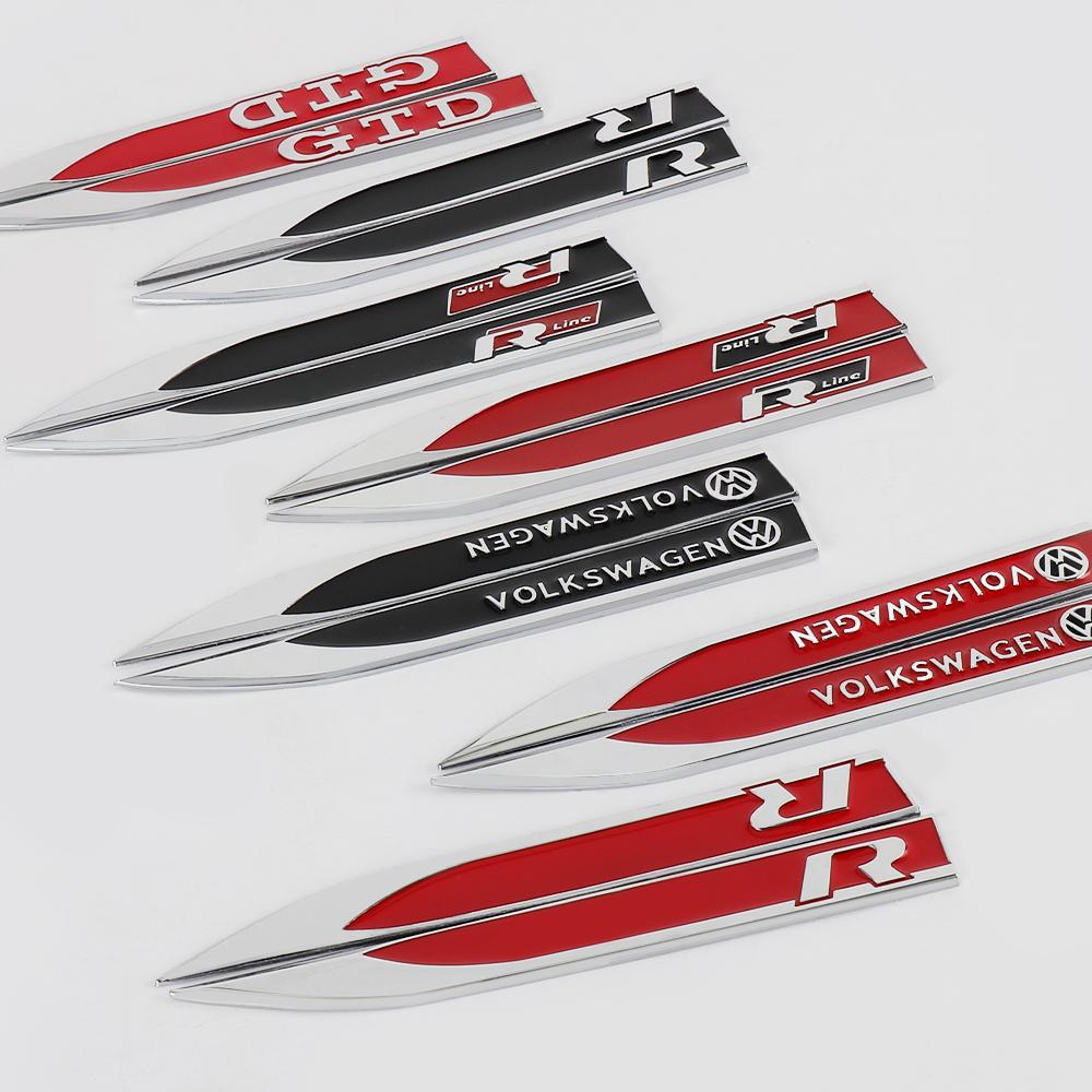 2025 Heißes Auto Metall GTI GTD R Line Logo Seitenkarosserie Kotflügel Emblem Aufkleber Für Volkswagen VW Polo Golf Passat Tiguan Arteon Taigo Ca