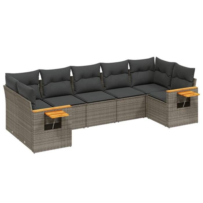 VidaXL Garden Lounge Set with Cushions 7 Pcs, Patio Sofas, Patio Furniture Set, Outdoor Furniture, Grey 3259512