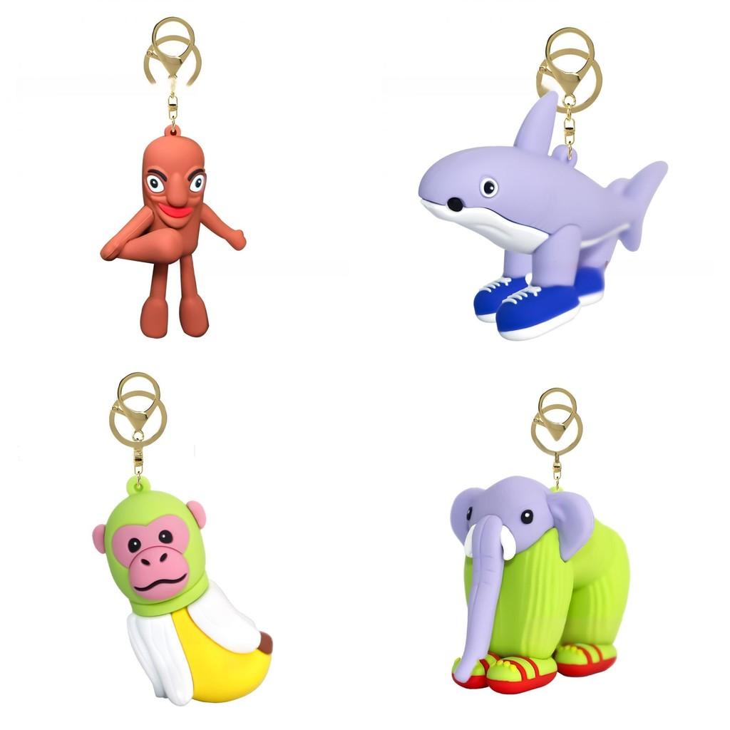 Brainrot Al Italian Tungtungtung Sahur Keychain Shark Cartoon Figure Pendant Toy