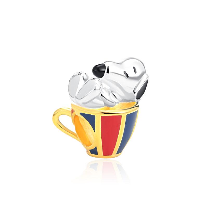 Copper Plated Animal Dog Cat Owl Glow At Night Charms Pendant Beads Fit Original Pandora Bracelet Women Jewelry