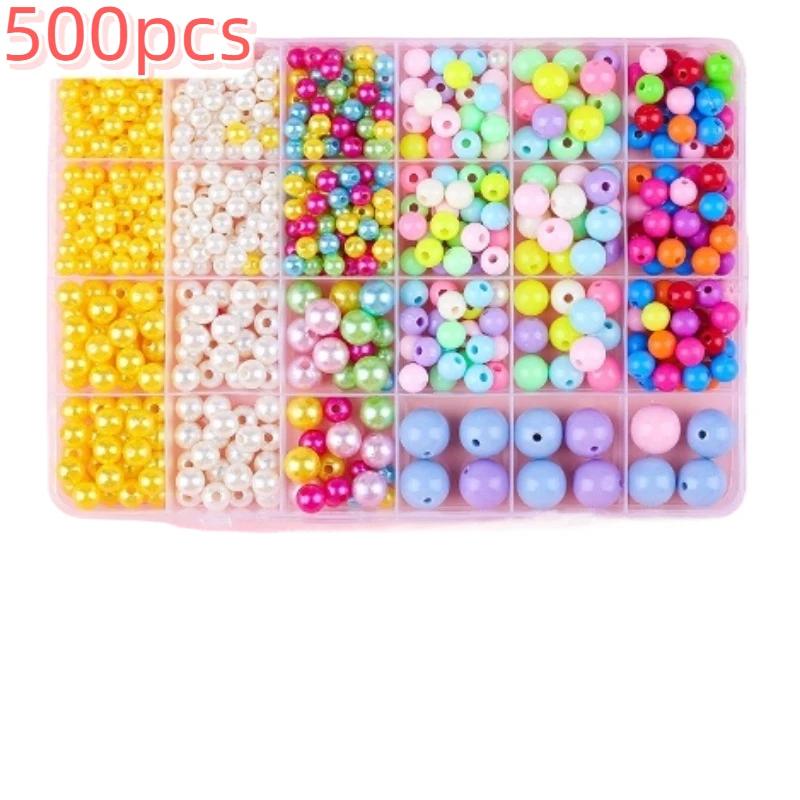 DIY Handmade Beaded Toy Set 24 Grid Loose Spacer Beads Children Creative Jewelry Making Bracelet Necklace Girl Gift Play Toy