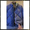 Mens Slim Fit Stand Collar Short Blue Cotton Puffer Jacket Winter Casual Sport Coat