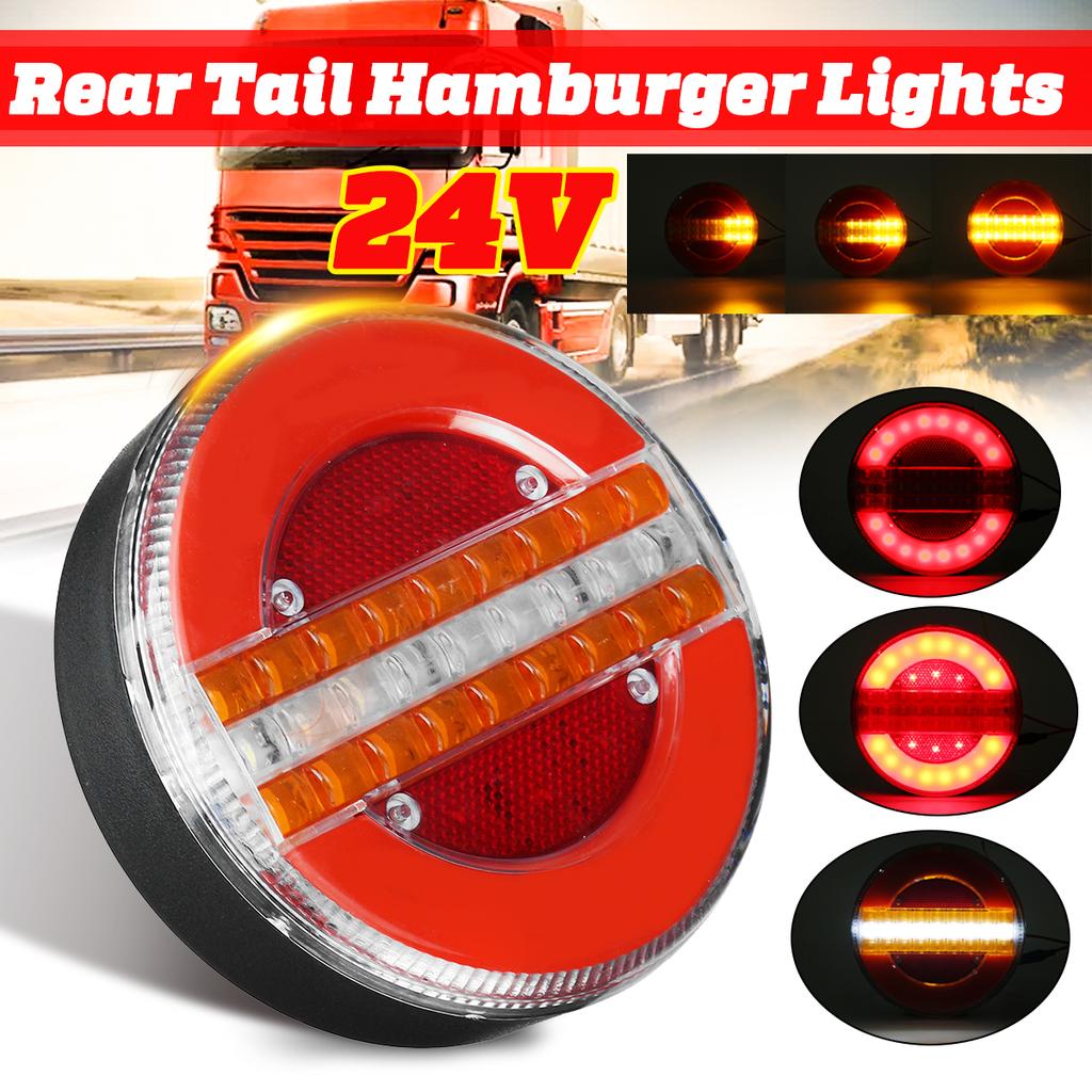 4x 12V/24V LED Tail Rear Round Hamburger Light Indicator Truck Caravan Van Boat 4x 12V/24V LED Tail Rear Round Hamburger Light Indicator Truck Caravan Van Boat