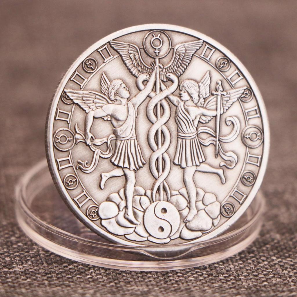 Zwölf Tierkreiszeichen-Münzen, Waage, Wassermann, Schütze, Tarot-Konstellationen, Retro, Silbermünzengeschenke, Weihnachtsgeschenk, Strumpffüller