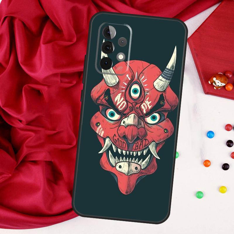 Oni Hannya Mask For Samsung Galaxy A52 A32 A22 A54 A14 A16 A26 A36 A56 A55 A35 A05 A06 A15 A53 A33 A13 Case
