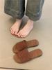 Flat cool slippers 2025 summer French gentle fairy vacation beach word Roman sandals