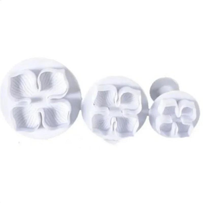 3Pcs/Set Silicone Hydrangea Cutter Flower Blossom Mold Home Cake Tools Fondant Cake Decorating Plunger