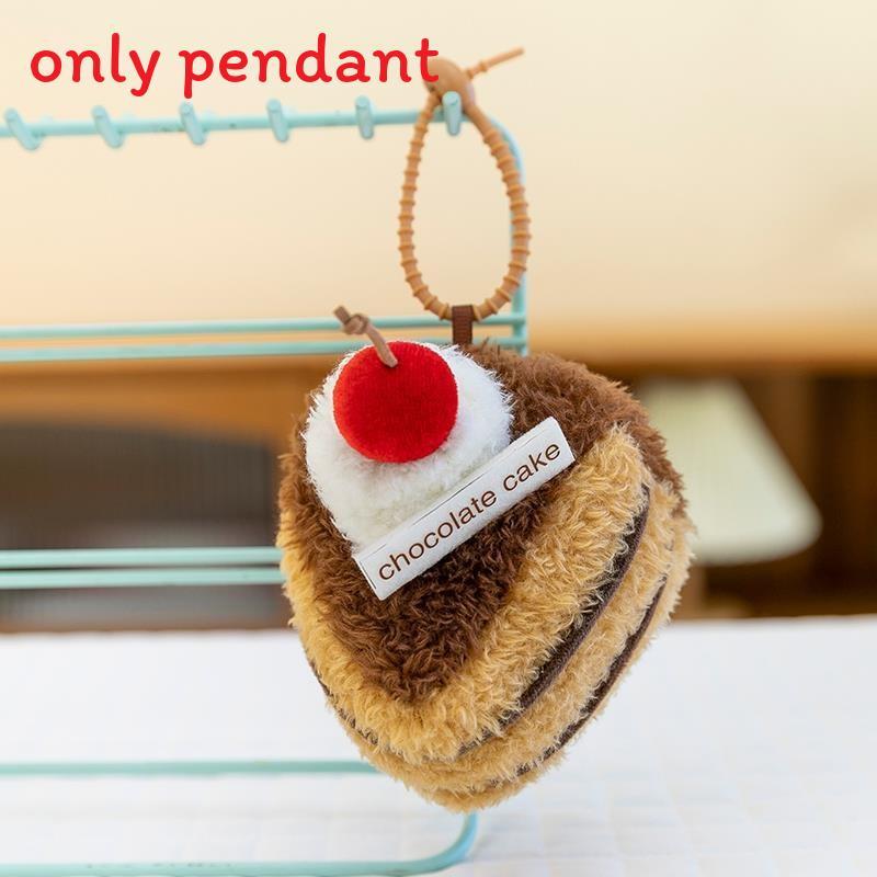 Cake Three Fun Names Coffee Biscuits Plush Toy Pendant For Decoration Bag