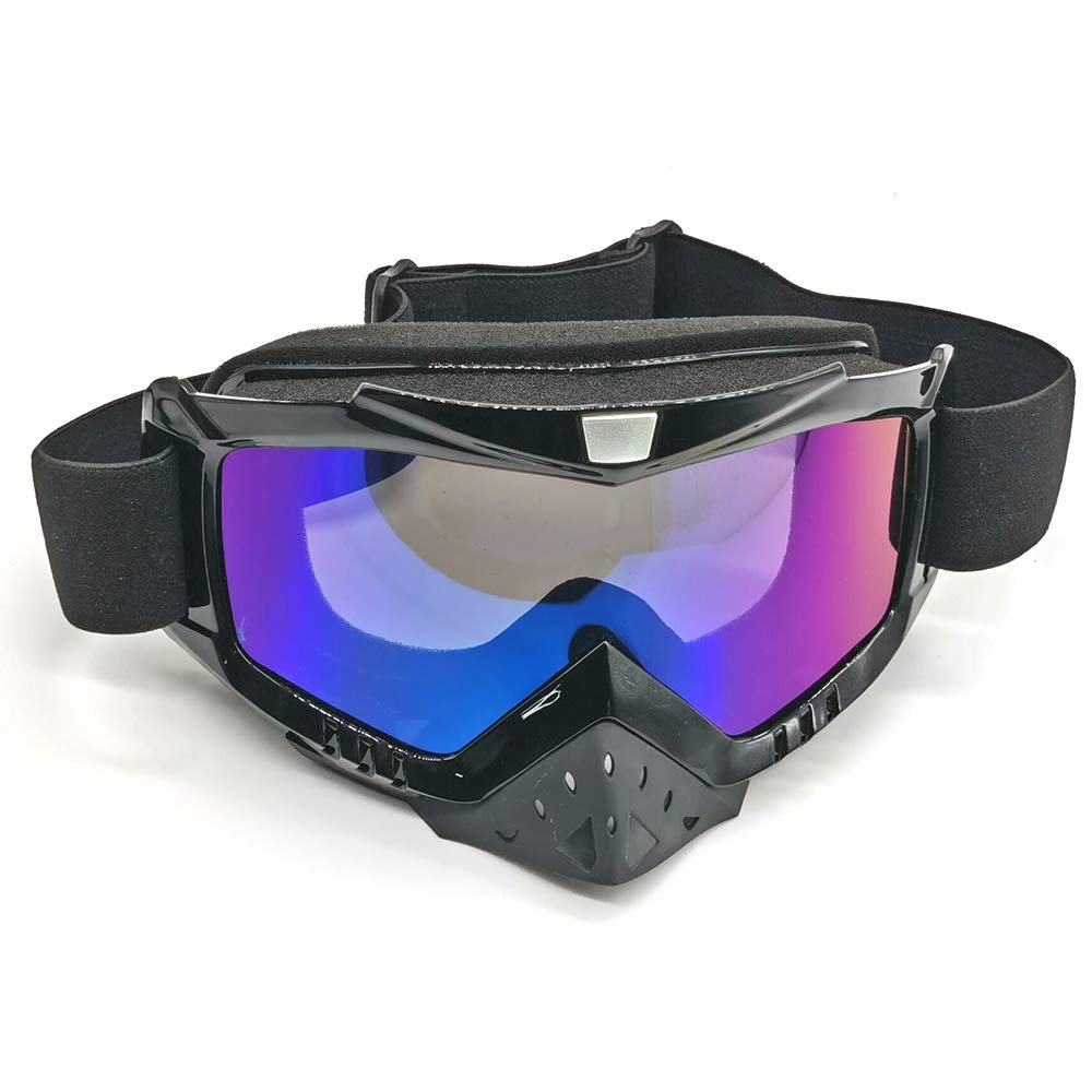 [ZSADZS] Motorcycle Goggles - Flexible, Dustproof, Windproof, Impact-Resistant, UV Protection, Easy Storage, Unisex (Colored Lenses)