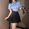 Sexy Lingerie Pleated Skirt Hottie Shirt Police Policewoman Flight Attendant Uniform Cosplay Business Wear Nightclub