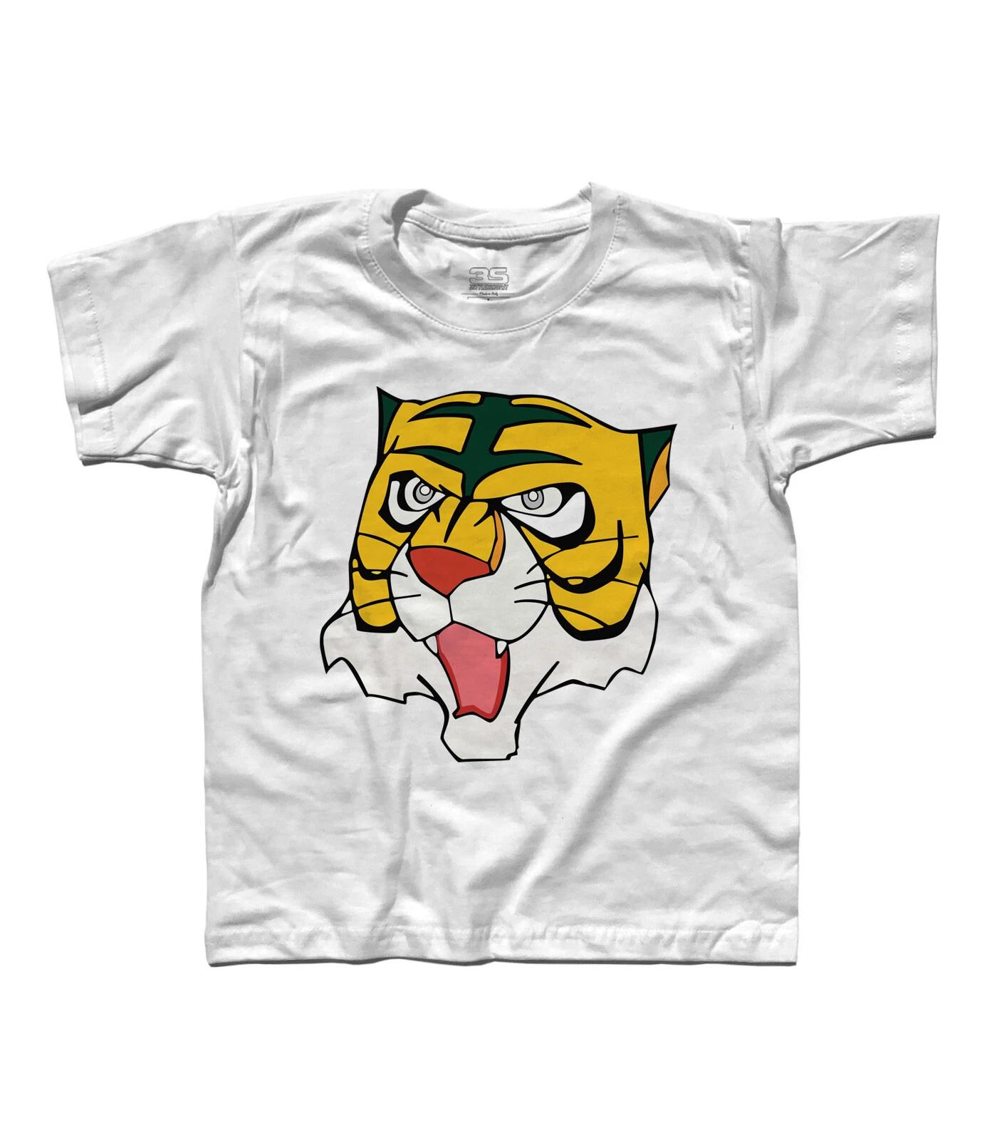 White Kids T-shirt TIGER HEAD TIGER DEN TIGER MAN Cool Cartoons 120