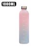 1l Water Bottle With Time Marker Gradient Frosted Plastic Cups Motivational Reusable Fitness Sports Outdoors Leakproof Bpa Free
