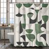 Vintage Watercolor Geometric Shower Curtain - Abstract Creative Art Design, Irregular Shapes, Stylish Bathroom Decor