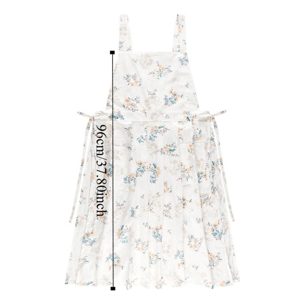 Floral Pattern Cotton Apron Pleated Skirt Korean-style Apron Girls Apron Household Work