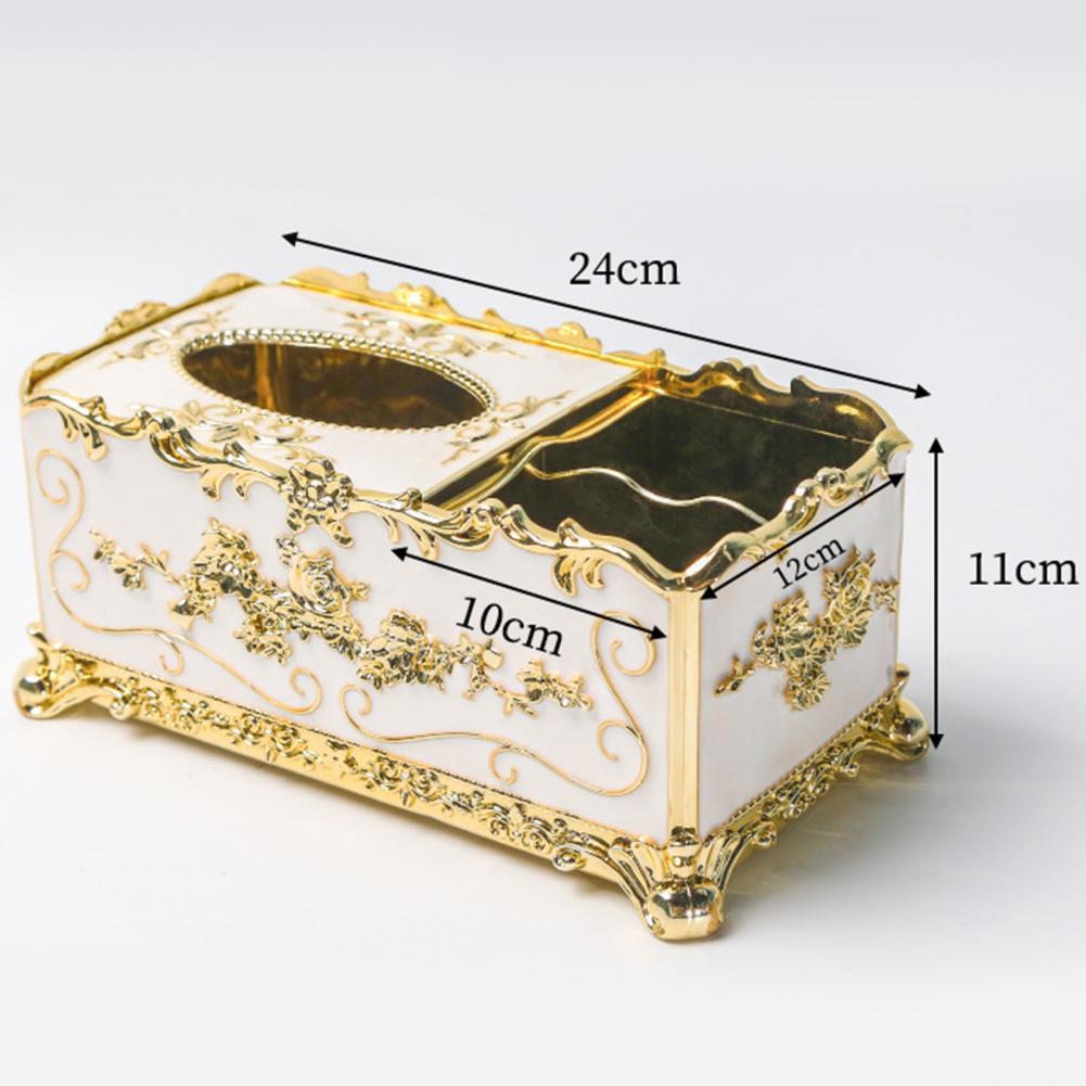 Tissuebox i nordisk stil med lock ABS Lätt lyx präglad design Servettfodral Elegant tissuebox med fjärrkontrollhållare