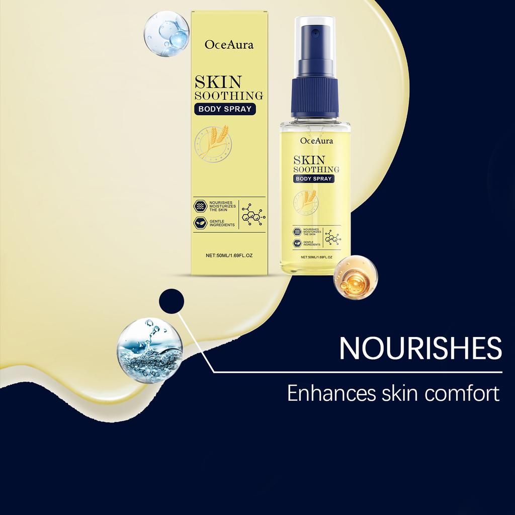 Face Body Mist with Oat Extract Vitamin E Soothing Hydrating Spray Dry Skin Gentle Non Sticky Refreshing Daily Care Travel Size