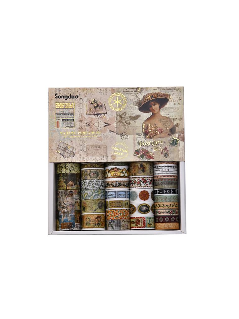 36rolls/Box Vintage Washi Tape Set Masking Tape Paper Gift Decoration Back-To-School Gifts For Friends Stationery Washi Tape