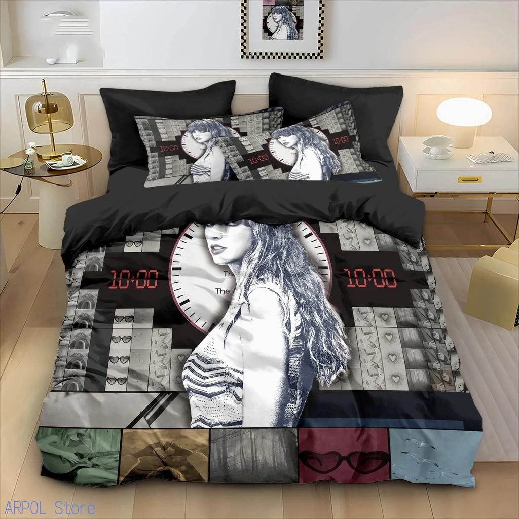 US Female Singer Bedding Set T-Taylor S-Swift Duvet Cover Set for Teens Adults Microfiber Single Double Quilt Cover