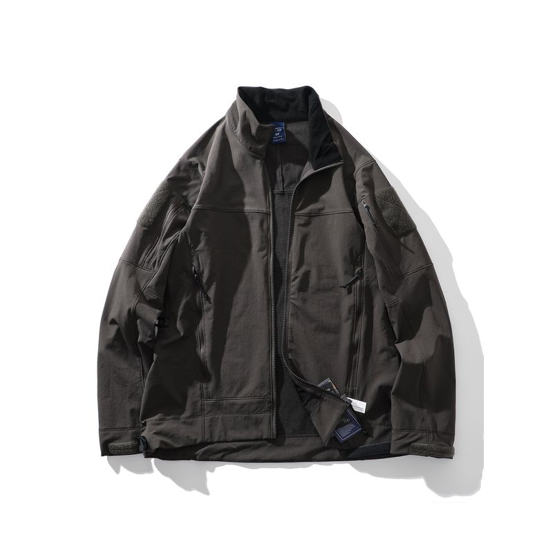 Niaojia Outdoor Tactical Soft Shell Stand Collar Jacket Men s Spring and Autumn Windproof Waterproof Jacket Foreign Trade Men s Workwear Jacket Gray S