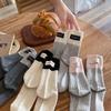 Socks Women'S New Trendy Socks Idea Thick Thread Splicing Cloth Label Cotton Socks Mid-Length Piles