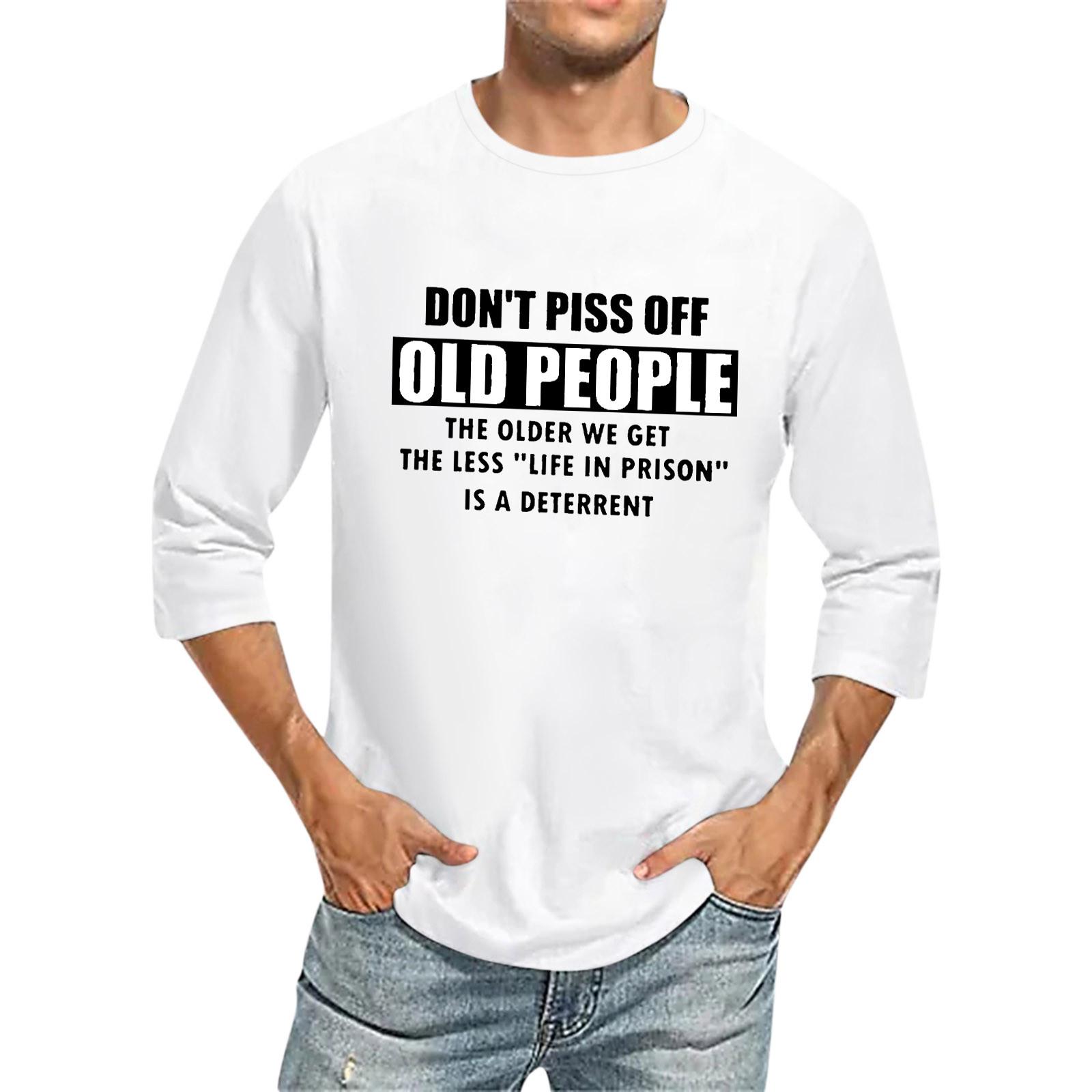 

Мужская повседневная модная футболка с круглым вырезом и рукавом три четверти XXL белый