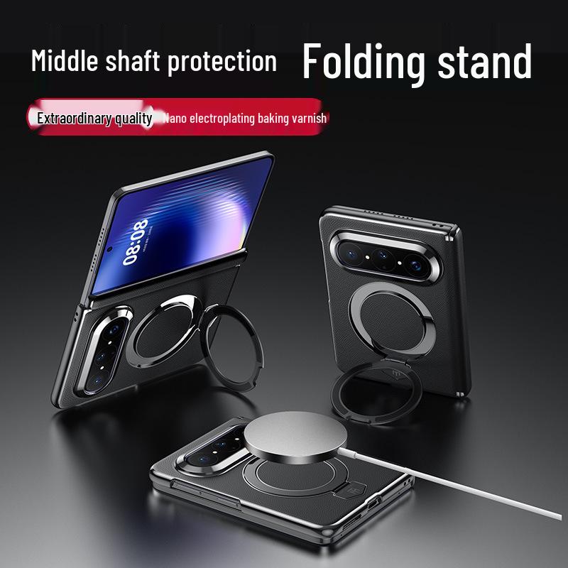 Funda Coleccionista para Teléfono Plegable Huawei Pura X Max con Soporte - Modelo Protector Electroplateado