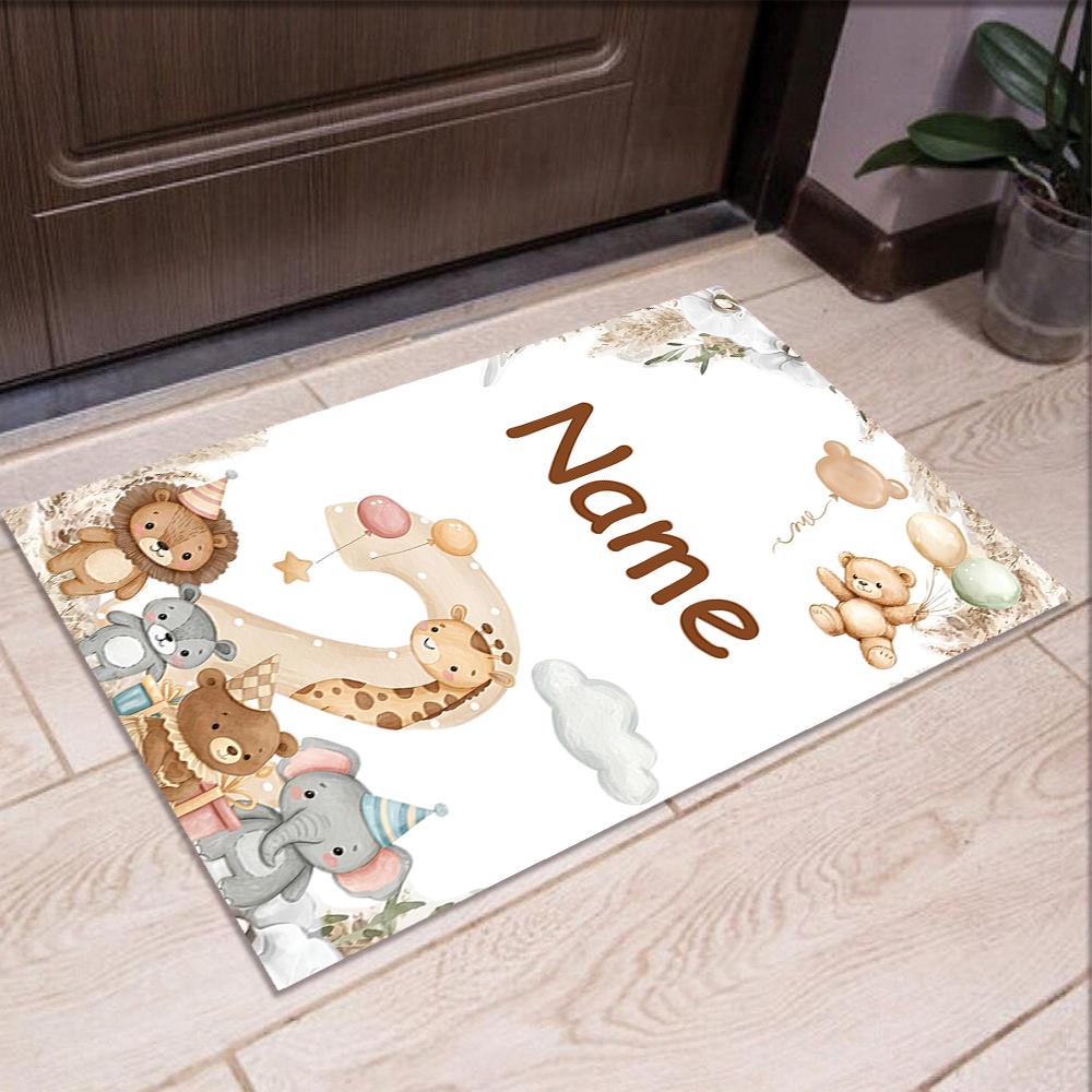 Custom Name Animals Printed Carpet,Rug for Office Chair Living Room Bedroom Kitchen Room Decor Gifts.