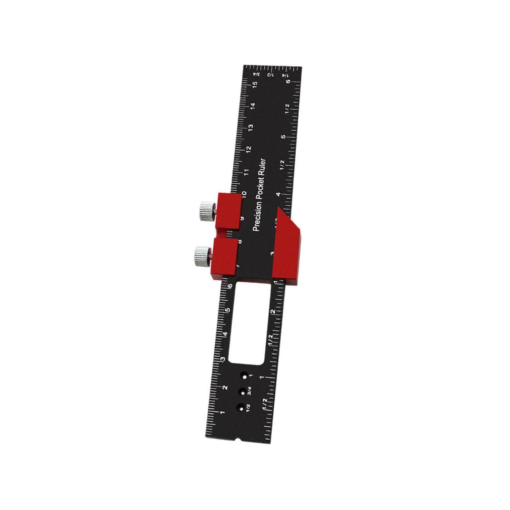 Woodworking Ruler with Slide Stop Portable inch and Metric Professional Square Ruler Marking Ruler Adjustable Sliding Ruler