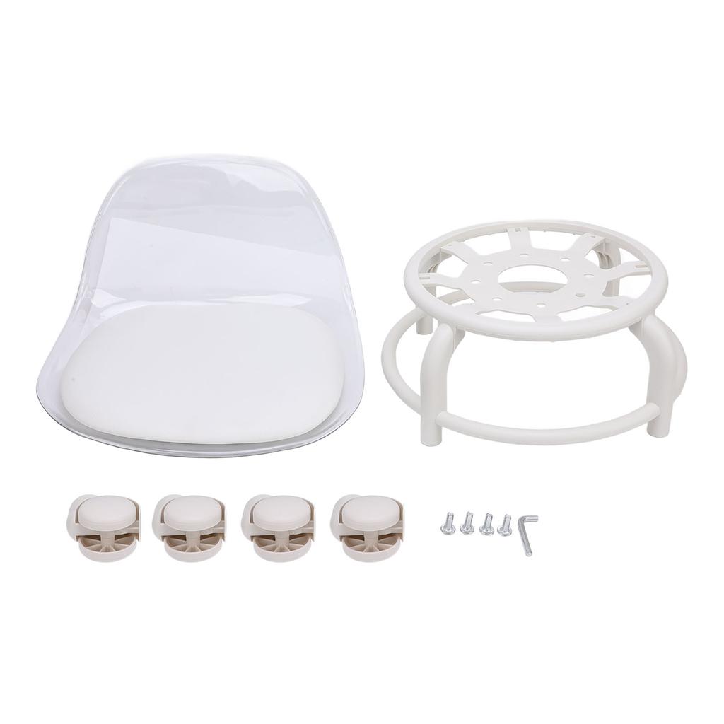 Low Rolling Stool with Wheels Back Support Small Acrylic Short Silent Mini Roller Seat