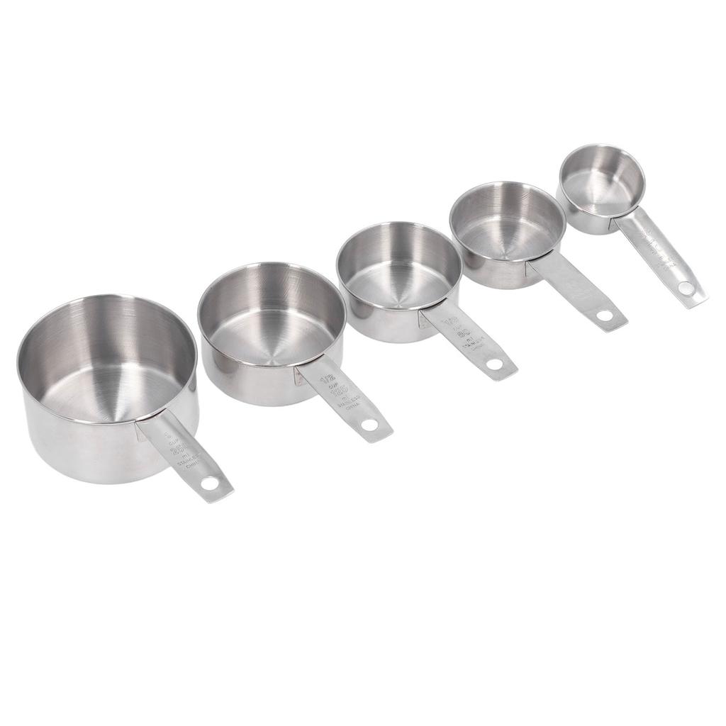 5pcs Stackable Stainless Steel Measuring Cups Set with Scale Kitchen Cooking Baking Tool